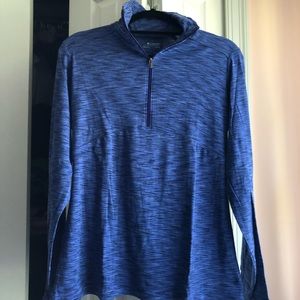 Blue Long Sleeve 3/4 Zip Up Activewear